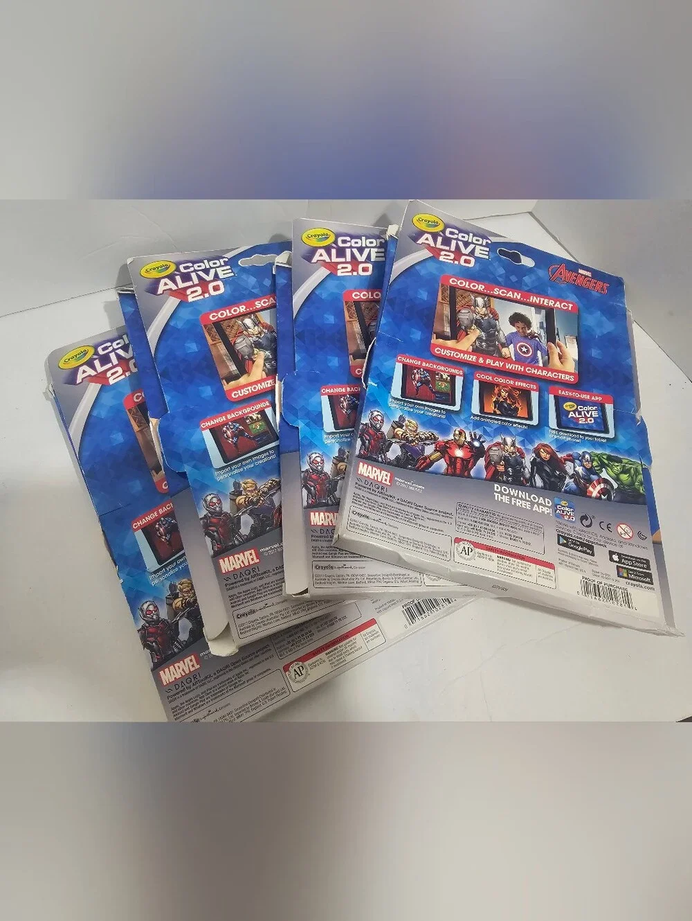 4x Marvel Avengers Characters Crayola Color Alive 2.0 Interactive Coloring Books